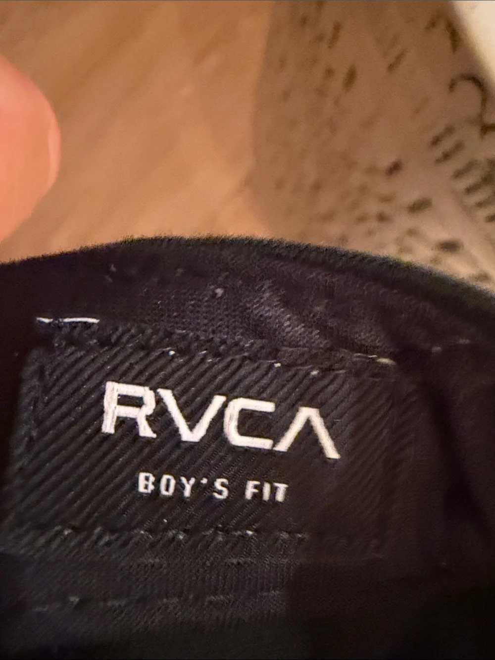 Boys RVCA Black Cap with Tropical Palm Patch and Teal Stripes